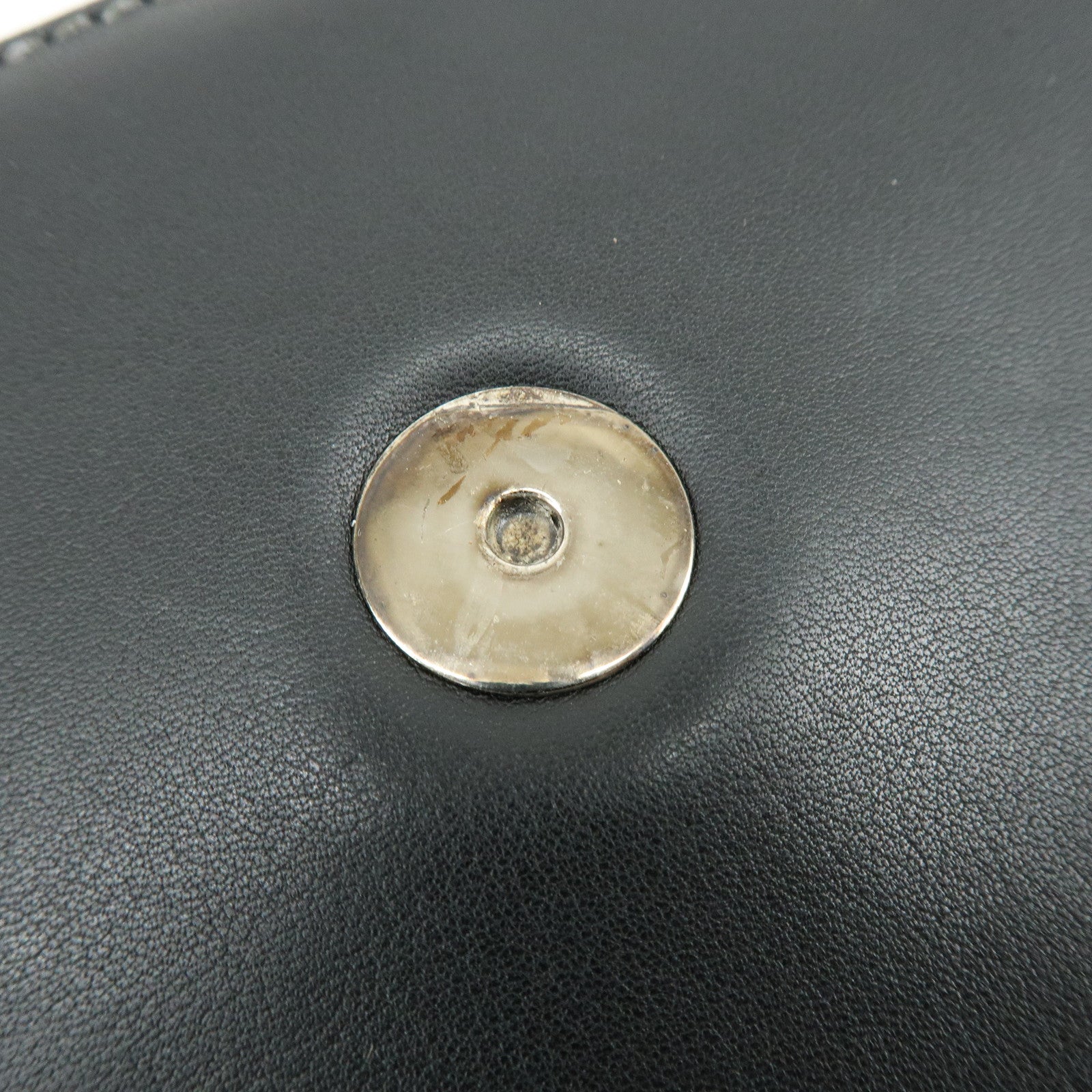 BVLGARI Logo Leather Shoulder Bag Hand Bag Black