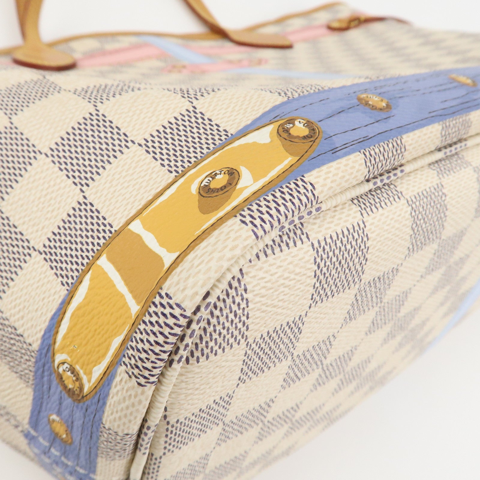 Louis Vuitton Damier Azur Neverfull MM Summer Trunk Tote Bag N41065