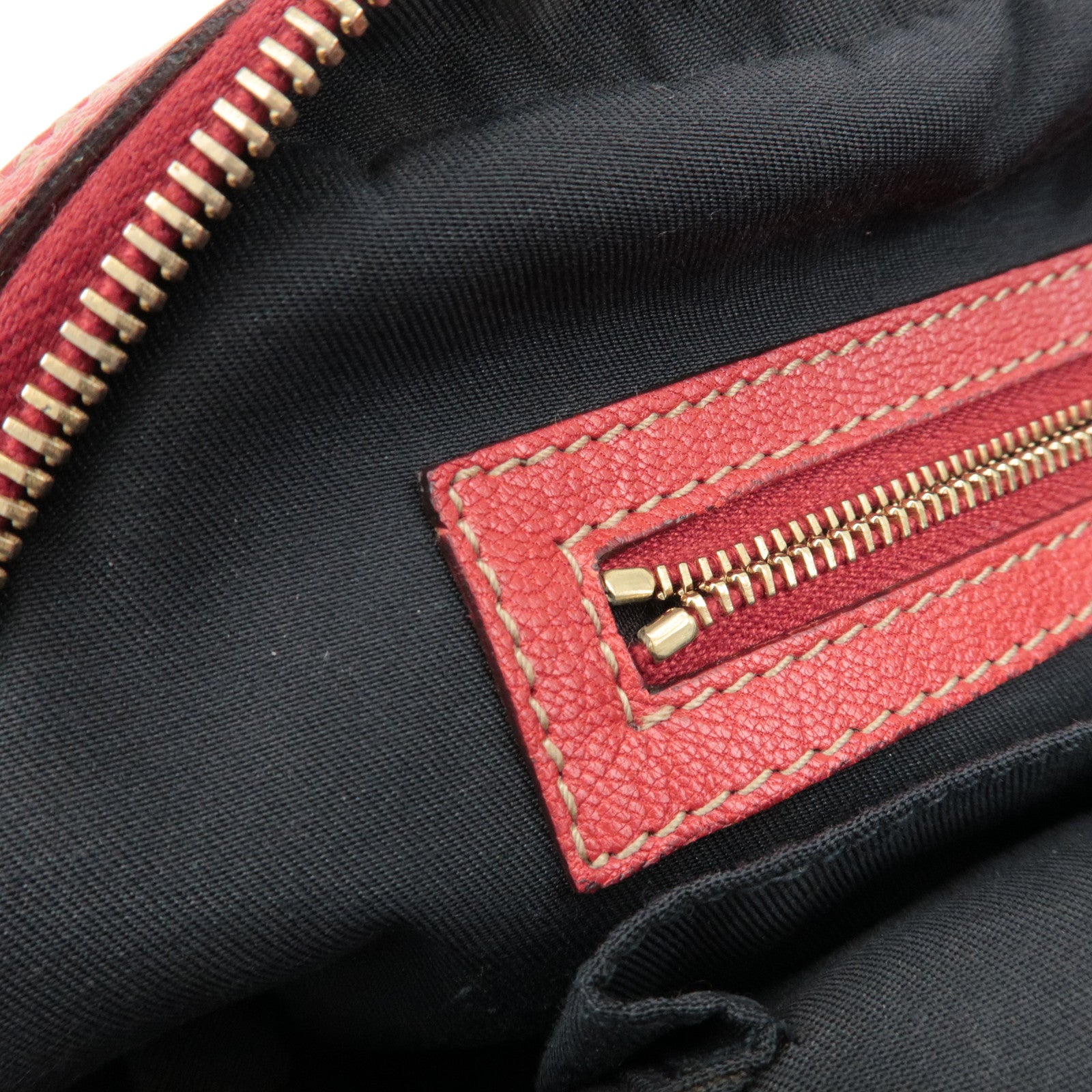 GUCCI Sherry Leather Chain Shoulder Bag Red 152462 Used