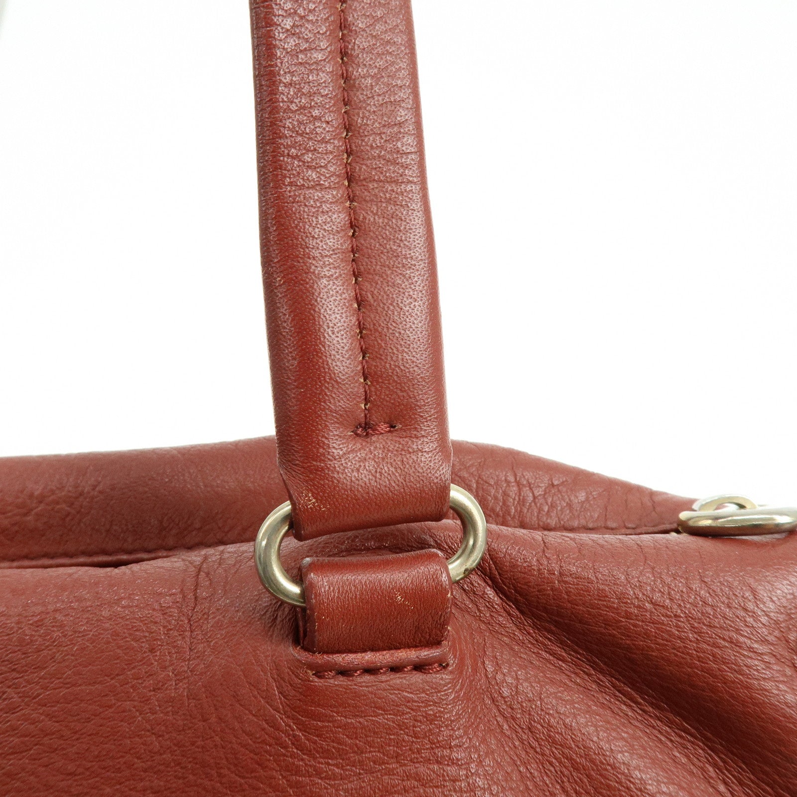 Chloe See by Chloe Leather Shoulder Bag Hand Bag Tassel Red
