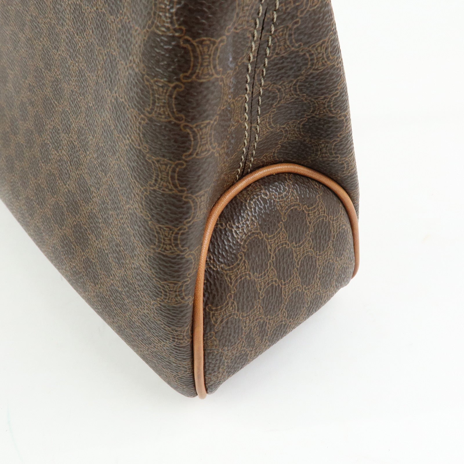 CELINE Macadam PVC Leather Tote Bag Shoulder Bag Brown