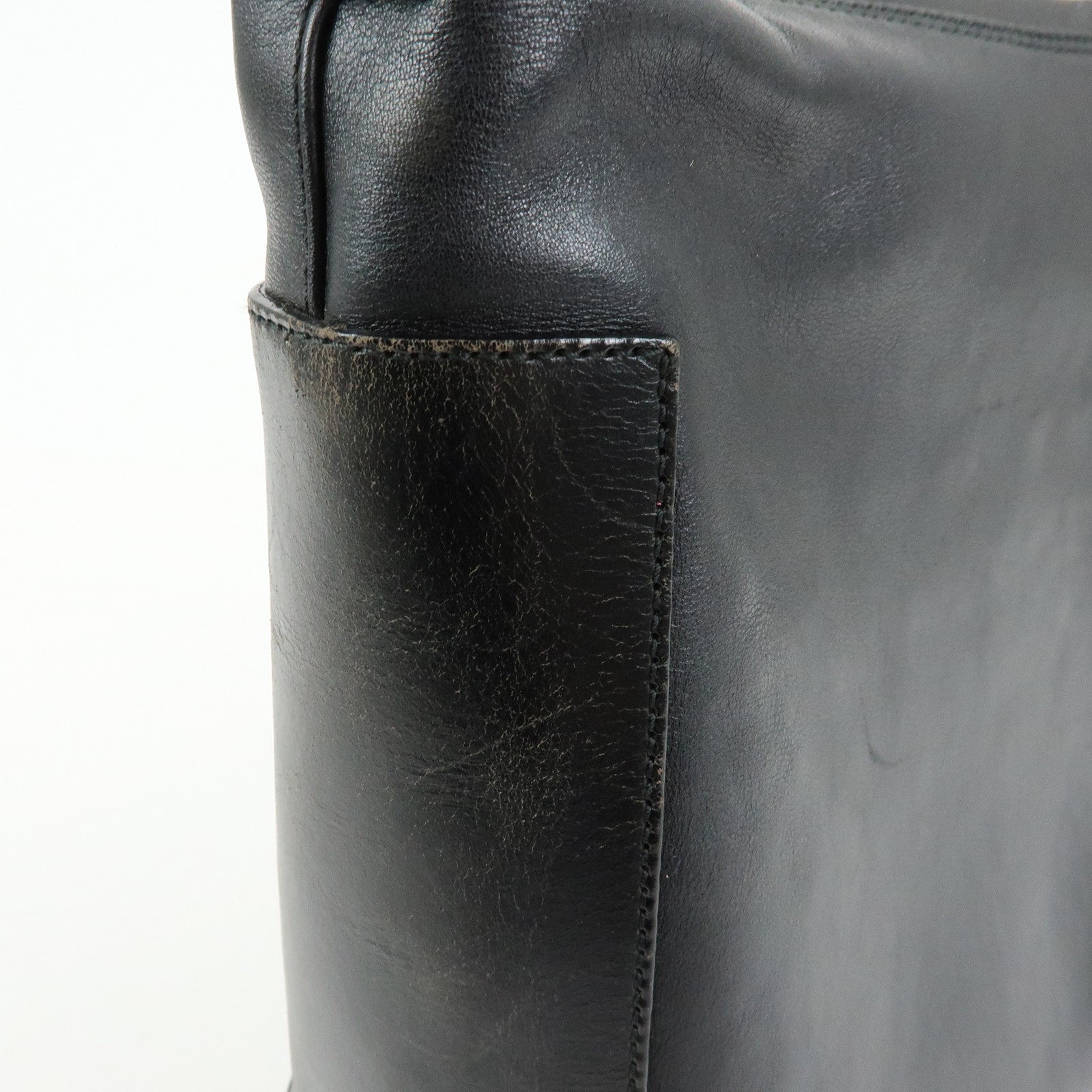 GUCCI Logo Leather Shoulder Bag Hand Bag Black 001.3766