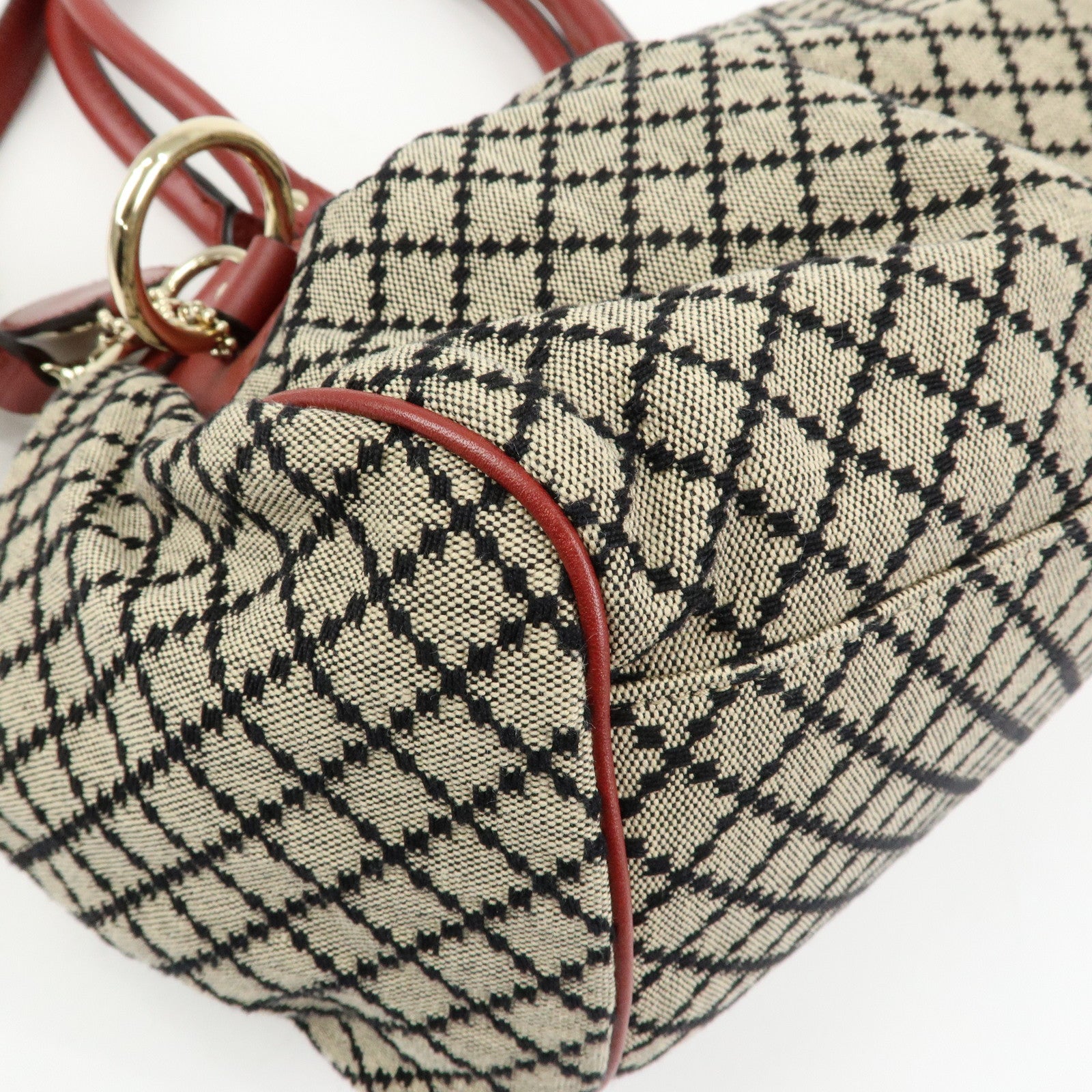 GUCCI Diamante Sukey Canvas Leather 2WAY Hand Shoulder Bag 223974