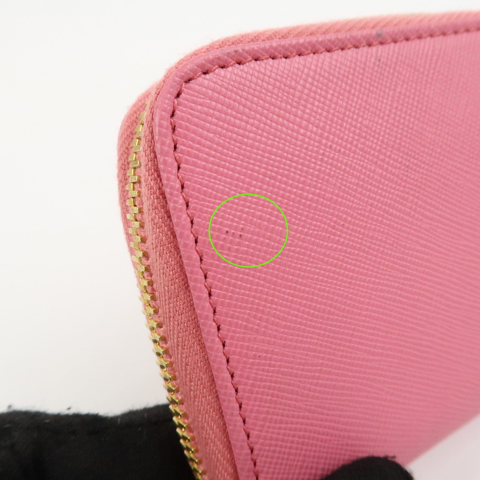 PRADA Triangle Logo Saffiano Leather Coin Case Coin Purse 1M0268