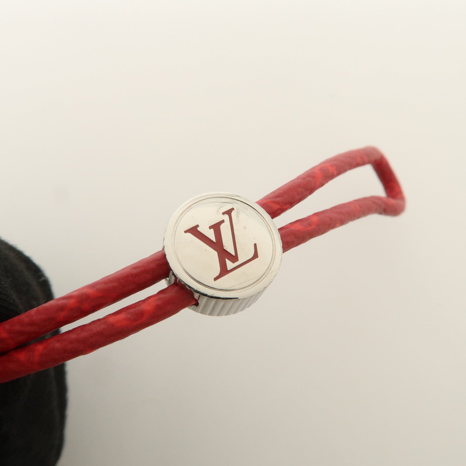 Louis Vuitton Monogram Canvas LV Bracelet Red Silver M1342A