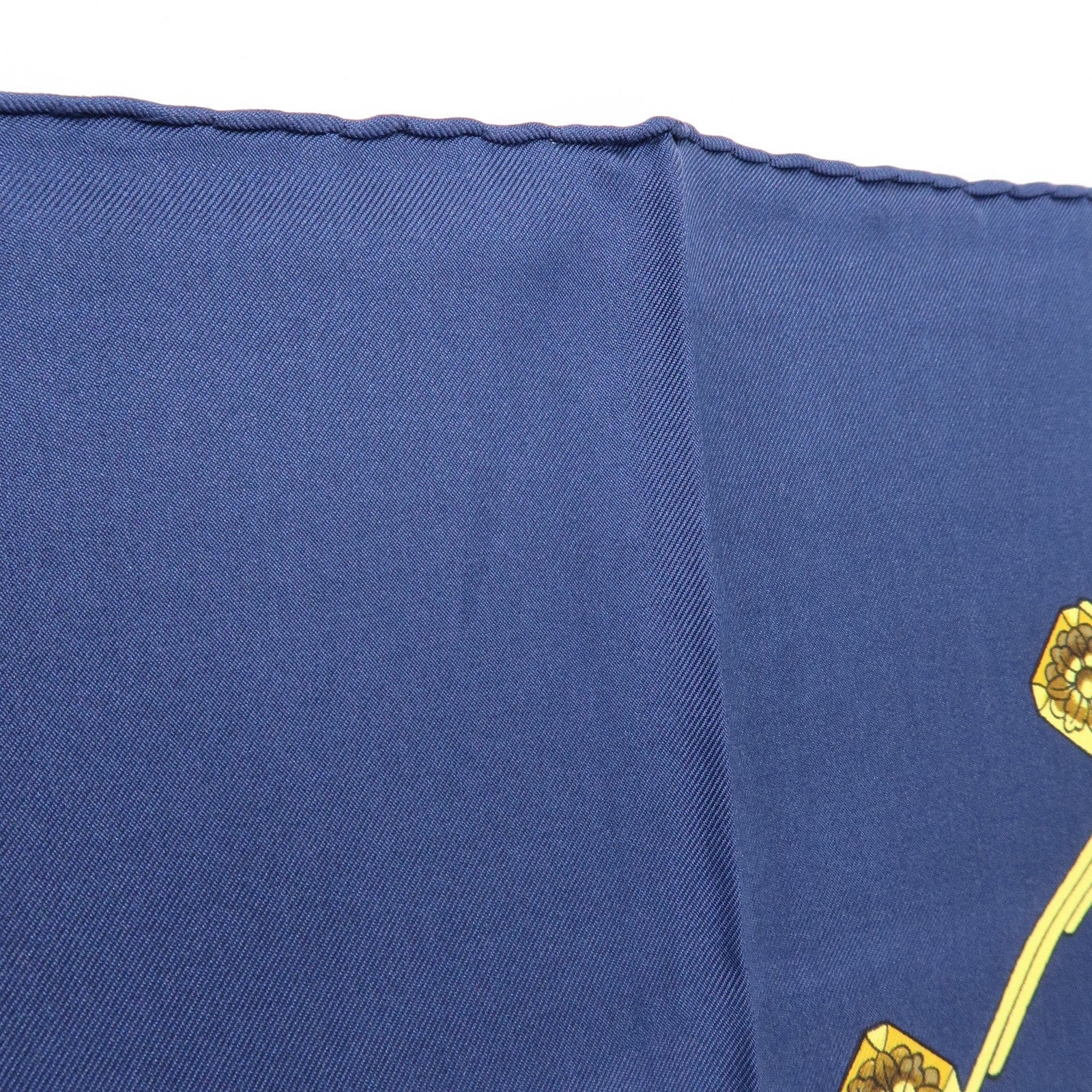 HERMES Carre 90 Silk 100% Scarf SPRINGS Navy