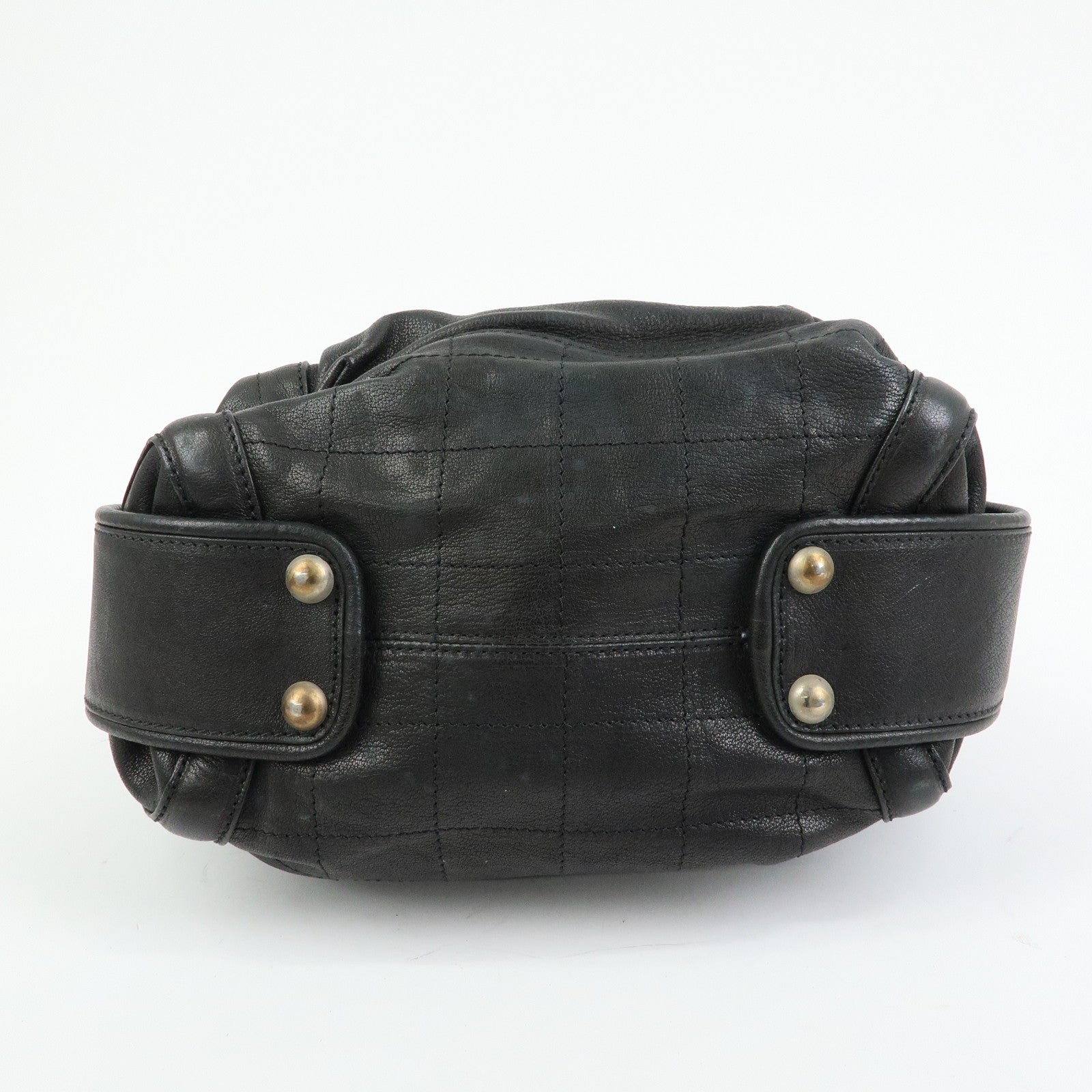 CHANEL Chocolate Bar Caviarskin Boston Bag Hand Bag Black