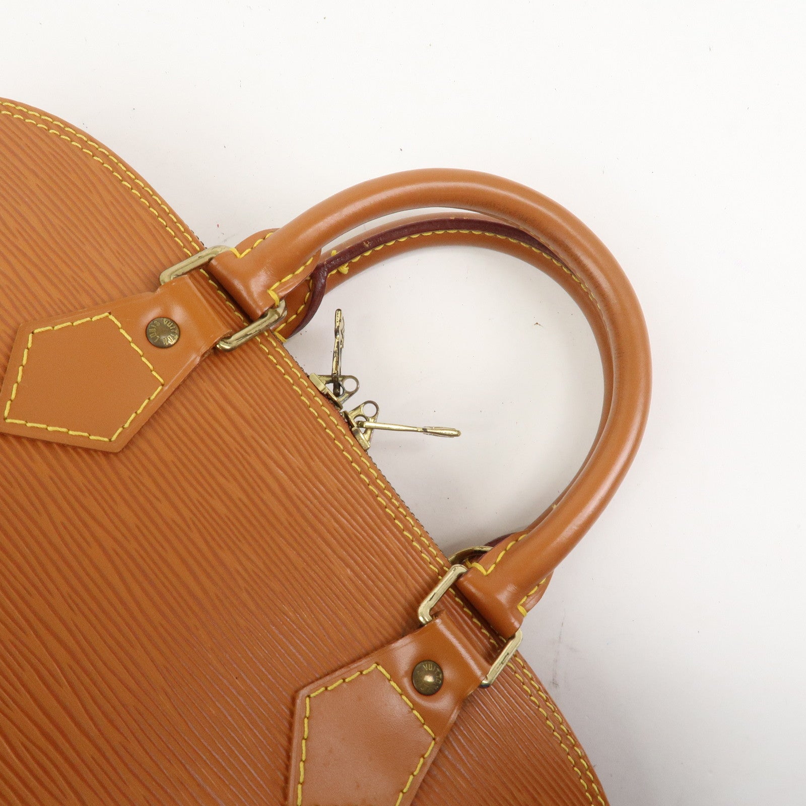 Louis Vuitton Epi Alma Hand Bag Zipang Gold M54148