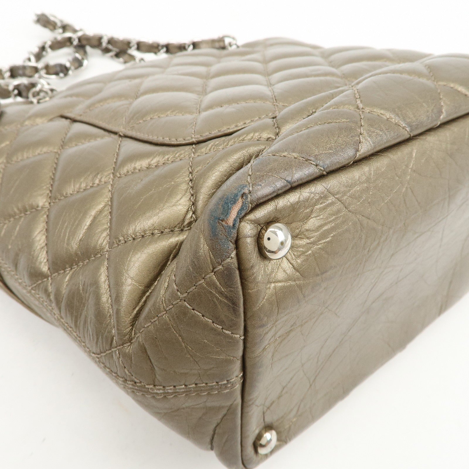 CHANEL Cambon Line Cotton Club Chain Shoulder Bag Tote Bag A34317