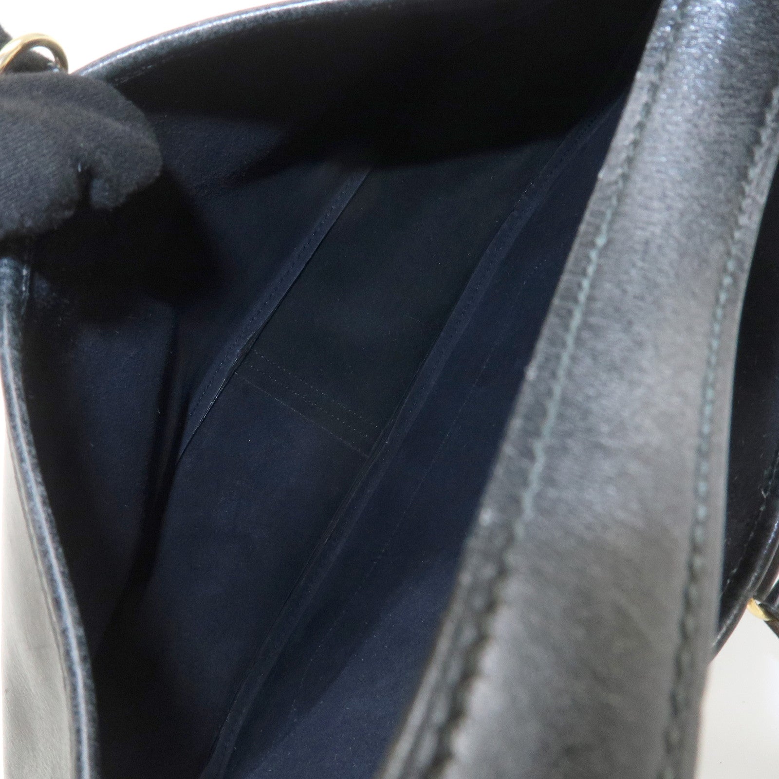 HERMES Trim 31 Courchevel Leather 〇J Stamped Shoulder Bag Balck