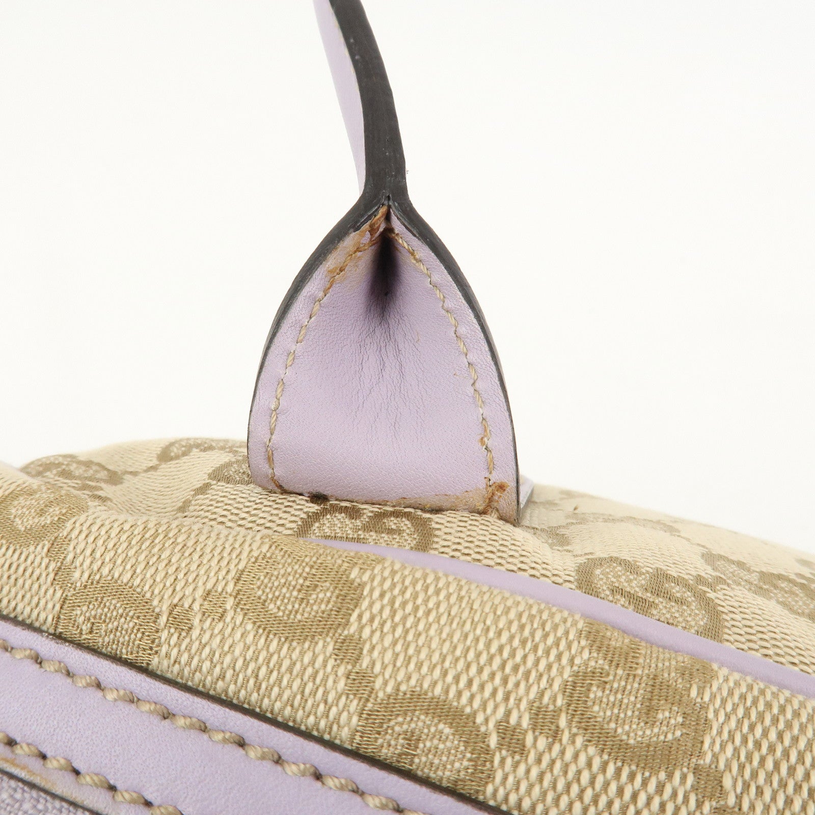 GUCCI Princy GG Canvas Leather Boston Bag Hand Bag Beige 161720