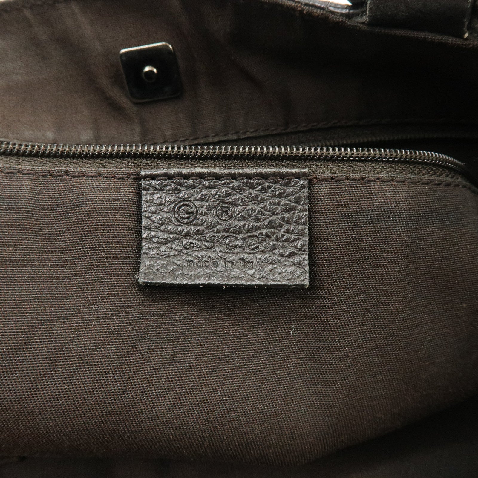 GUCCI Abbey GG Canvas Leather Tote Bag Hand Bag Brown 268639