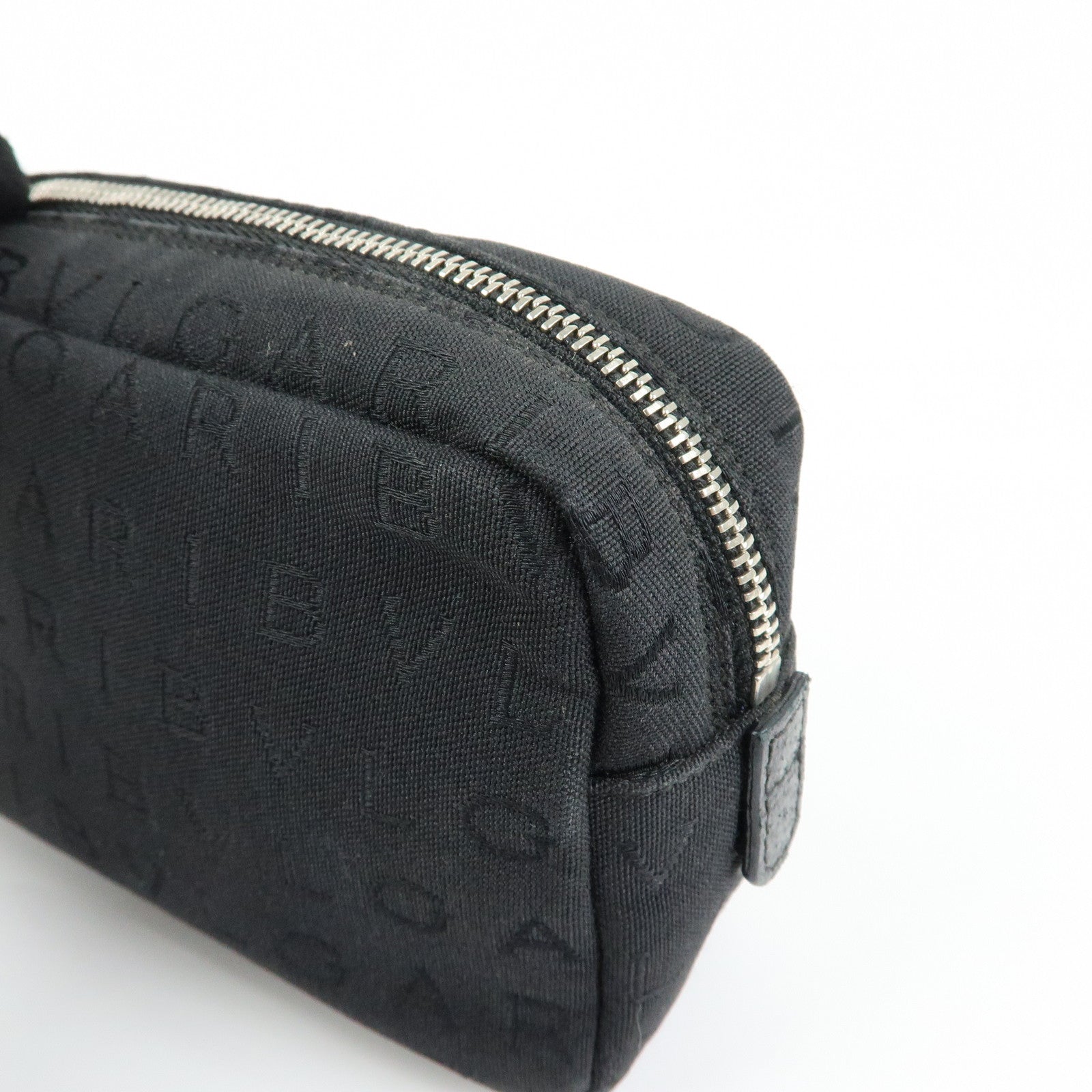 BVLGARI Logo Canvas Pouch Cosmetic Pouch Accessary Pouch Black