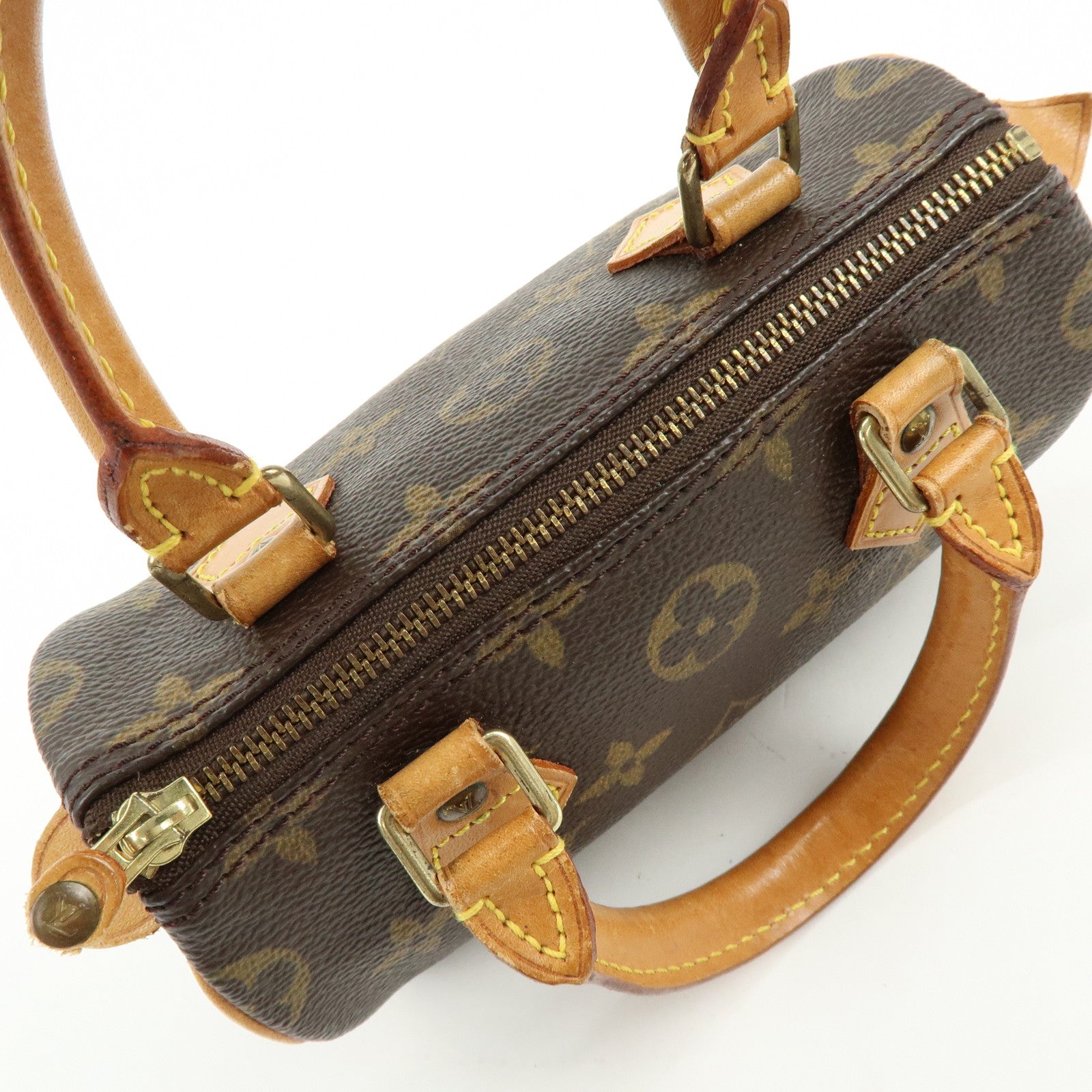 Louis Vuitton Monogram Mini Speedy Hand Bag Brown M41534