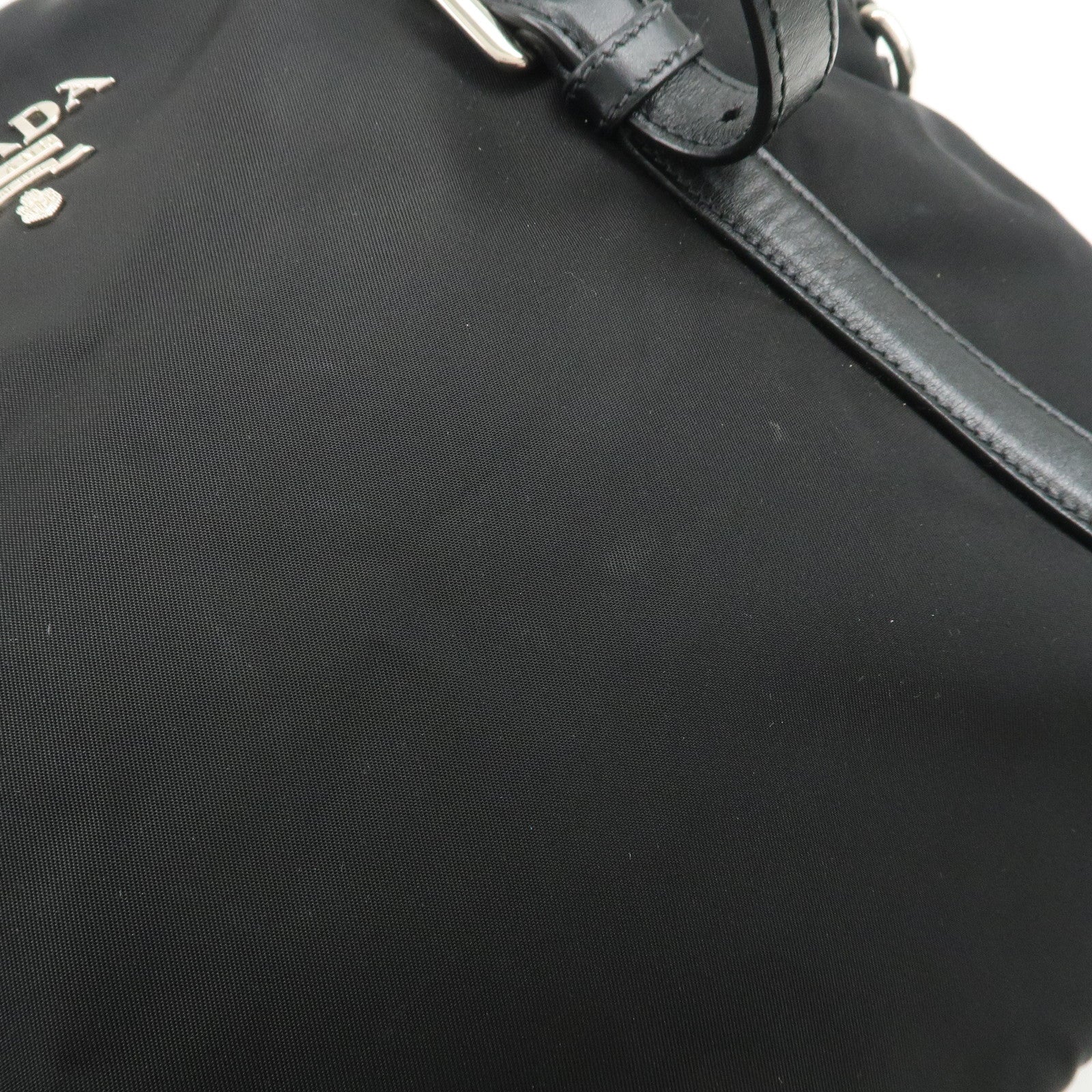 PRADA Nylon Leather 2Way Bag Hand Bag Shoulder Bag Black 1BB912