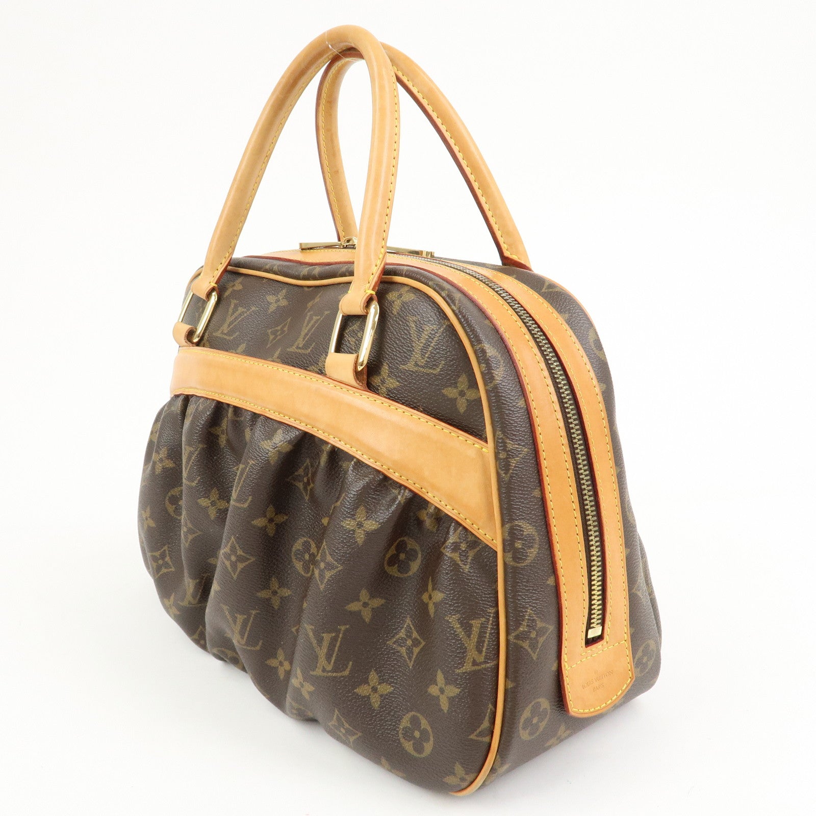 Louis Vuitton Monogram Mitsy Handbag Boston Bag Brown M40058