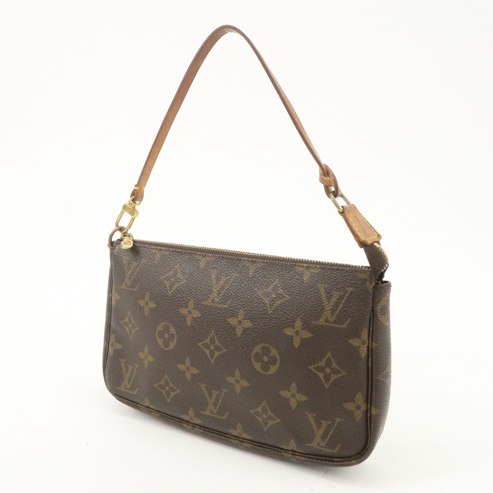 Louis Vuitton Monogram Pochette Accessoires Hand Bag Brown M51980 Used