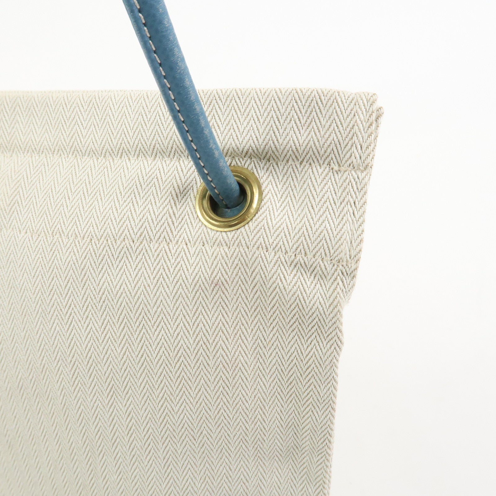 HERMES Aline PM Canvas Leather Shoulder Bag Blue