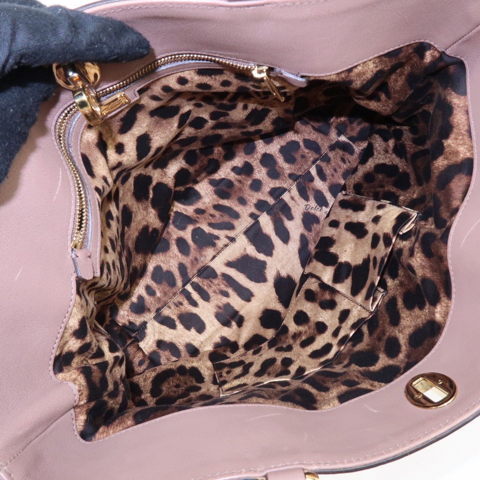 Dolce & Gabbana Leather 2Way Bag Hand Bag Shoulder Bag Brown