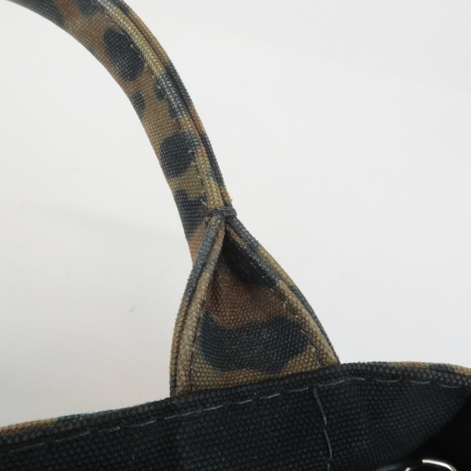 PRADA Canapa Canvas 2Way Bag Hand Bag Shoulder Bag Camouflage B2642B Used