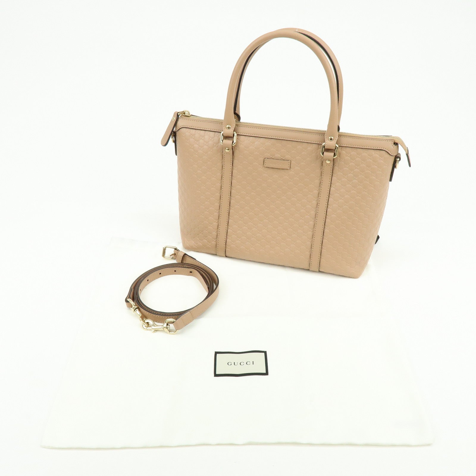 GUCCI Microguccissima Leather 2Way Shoulder Bag Pink Beige 449656
