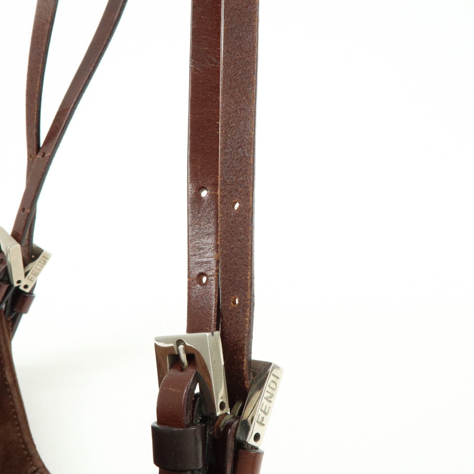 FENDI Suede Tote Bag Hand Bag Shoulder Bag Brown 26690