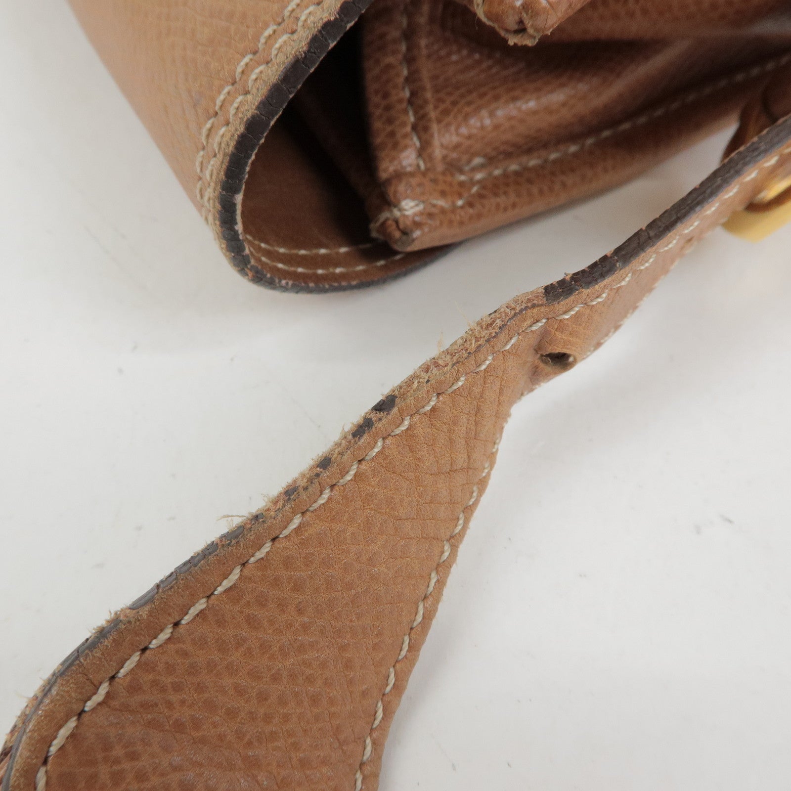 LOEWE Anagram Leather Shoulder Bag Crossbody Bag Brown