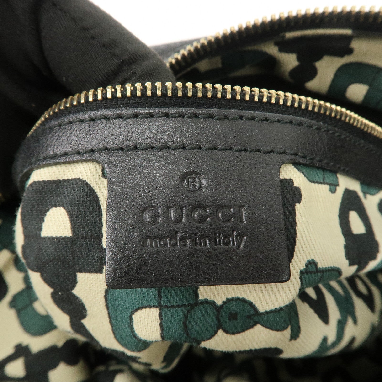 GUCCI Guccissima Leather Shoulder Bag Hand Bag Black 181515 Used