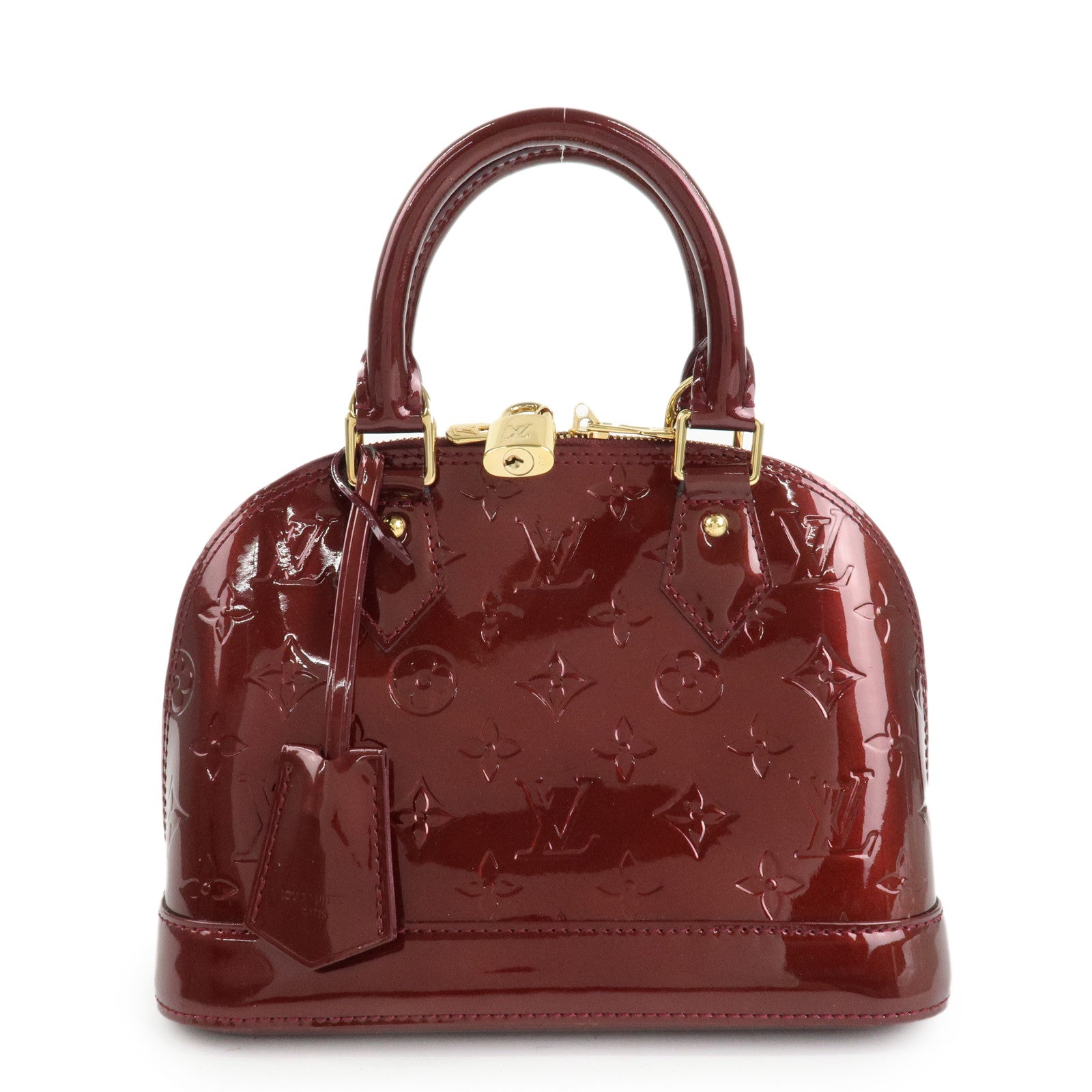 Louis Vuitton Monogram Vernis Alma BB 2Way Hand Bag Rouge M91676 Used