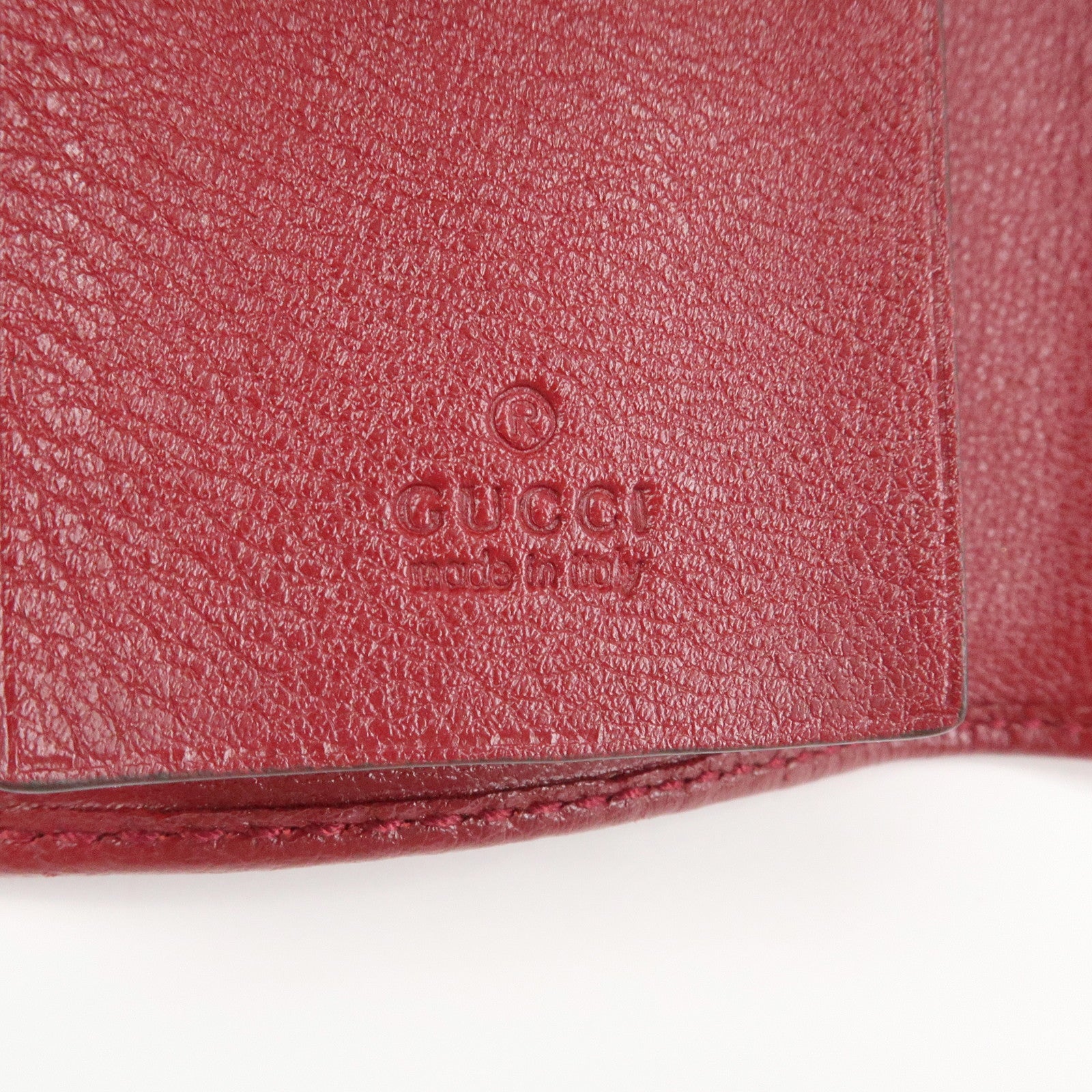GUCCI GG Marmont Bamboo Leather 6 Key Rings Key Case Red 658636
