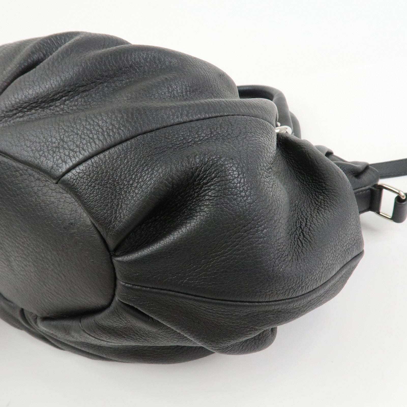 CELINE Macadam Leather Pillow Small 2Way Hand Shoulder Bag Black