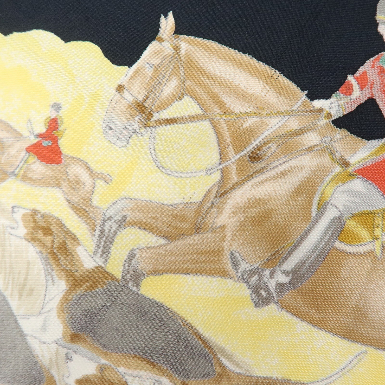 HERMES Carre 90 Silk 100% Scarf LE LAISSER COURRE Black