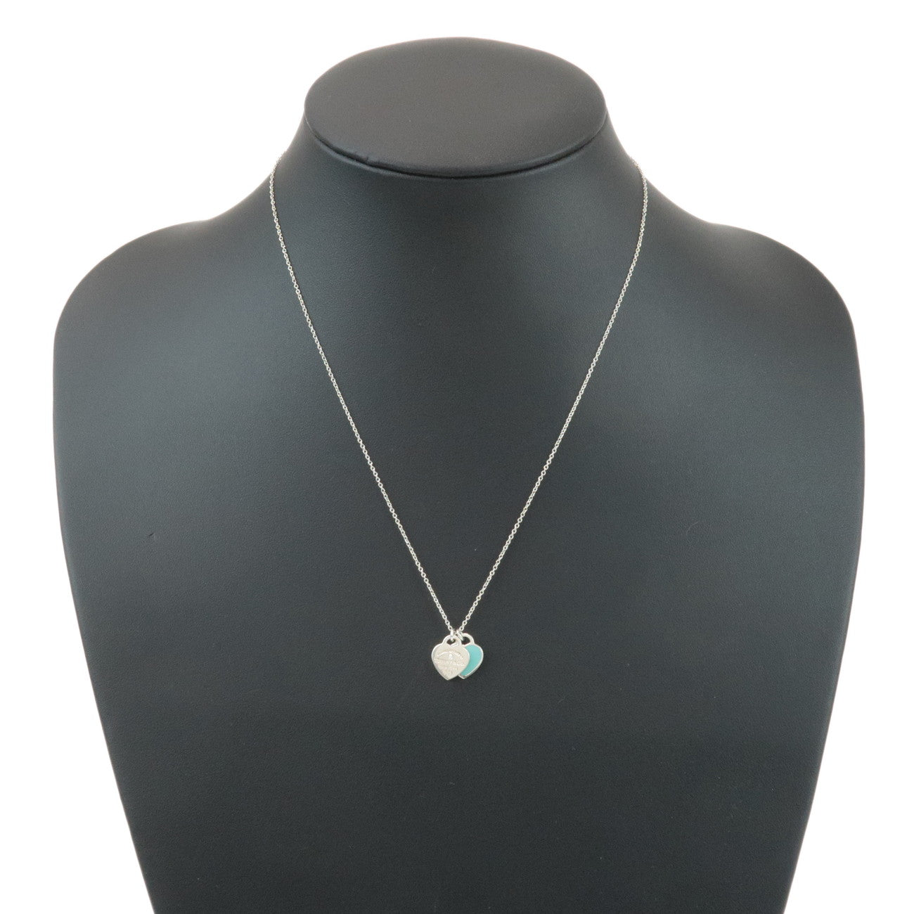 Tiffany & Co Return to Tiffany Mini Double Heart Diamond Necklace Used