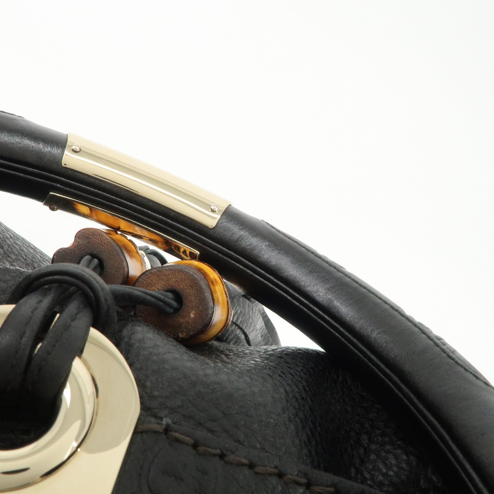 GUCCI Guccissima Leather 2Way Shoulder Bag Black 185566