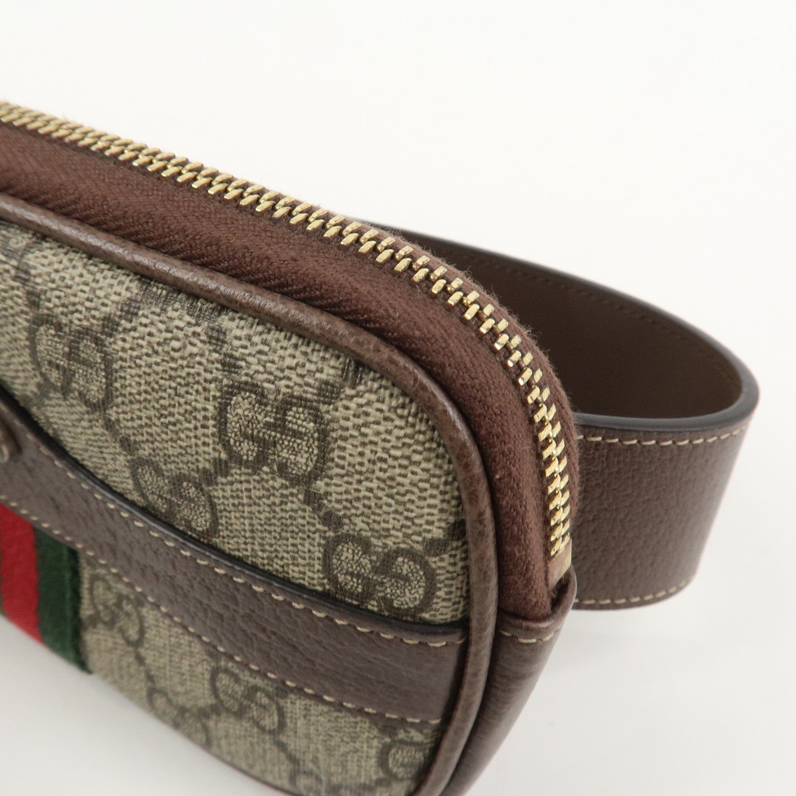 GUCCI Ophidia GG Supreme Leather Waist Bag Brown 519308