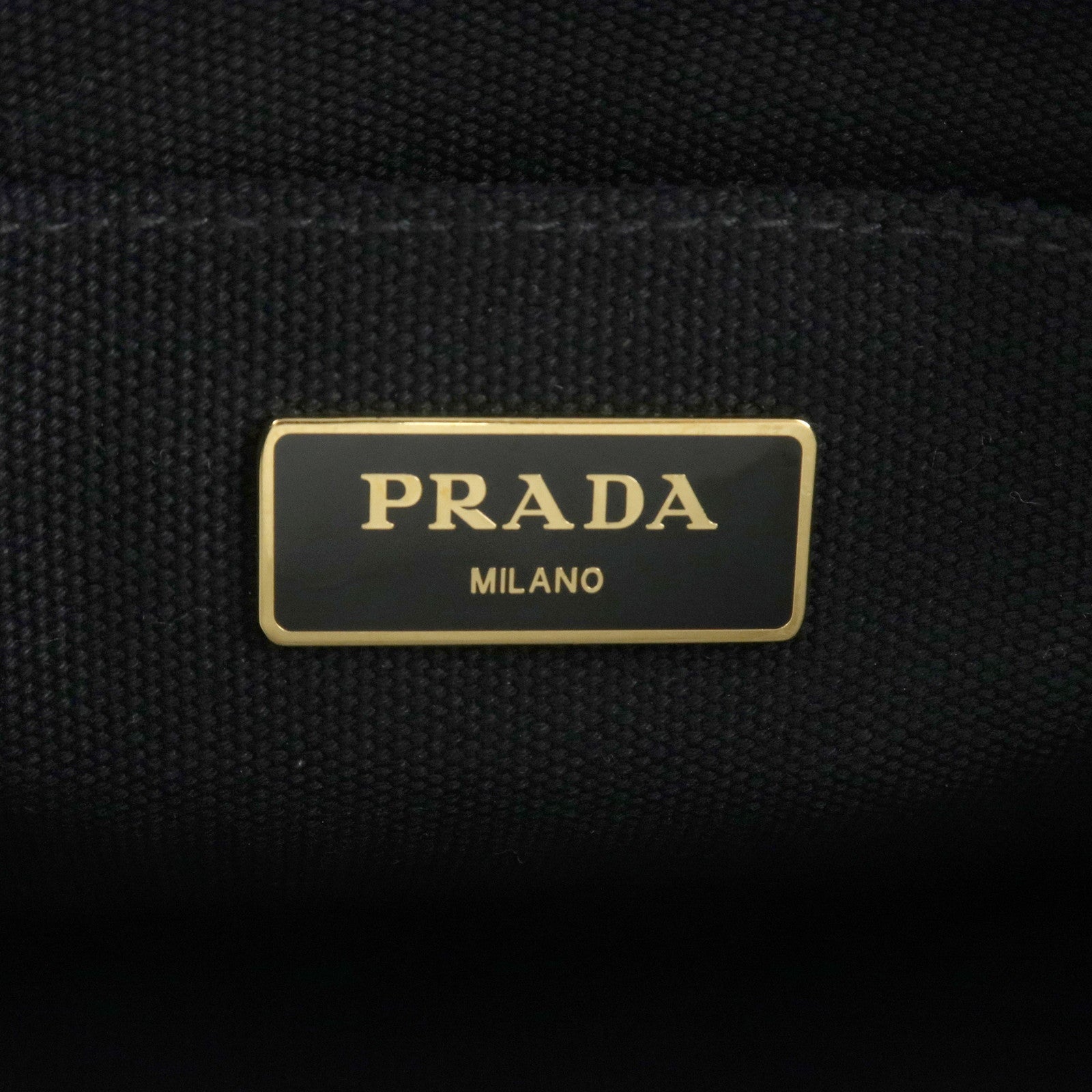 PRADA Canapa Mini Canvas 2Way Bag Hand Bag Black 1BG439
