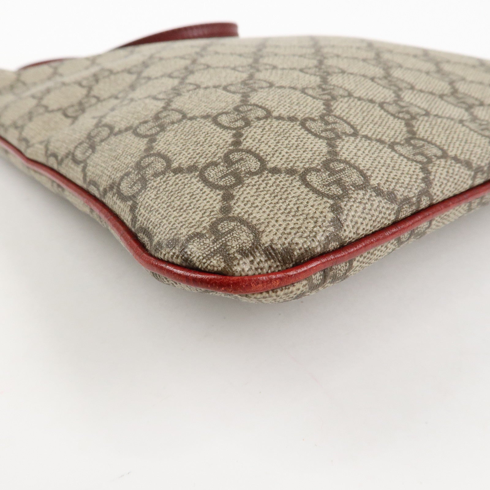 GUCCI Gucci GG Supreme Leather Tote Bag Hand Bag Beige Red 117551