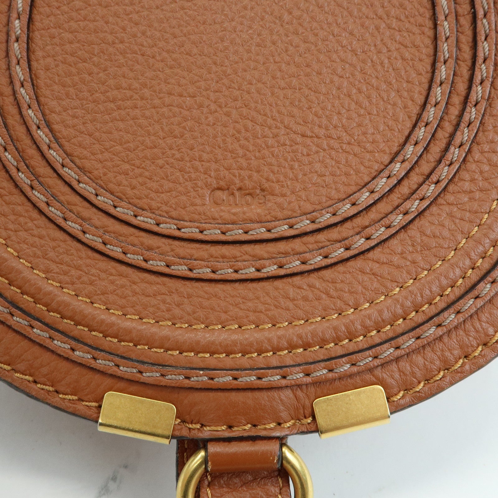 Chloe Marcie Leather Shoulder Bag Crossbody Bag Brown