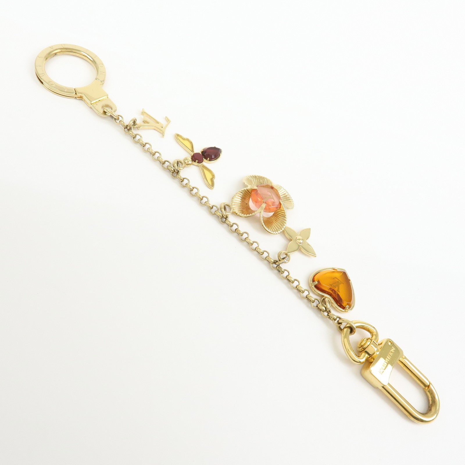 Louis Vuitton Bijou Sac Chaine Bee Fleur Bag Charm Gold M66911