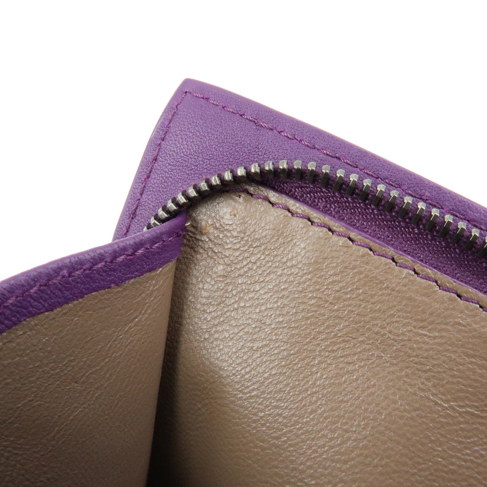 BOTTEGA VENETA Intrecciato Leather Bi-fold Comact Wallet Purple