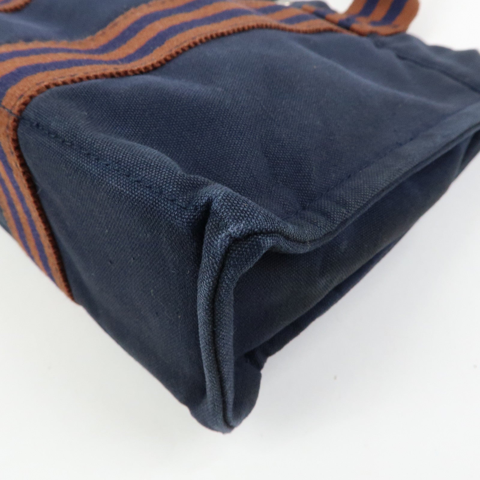 HERMES Fourre Tout Canvas PM Tote Bag Hand Bag Navy