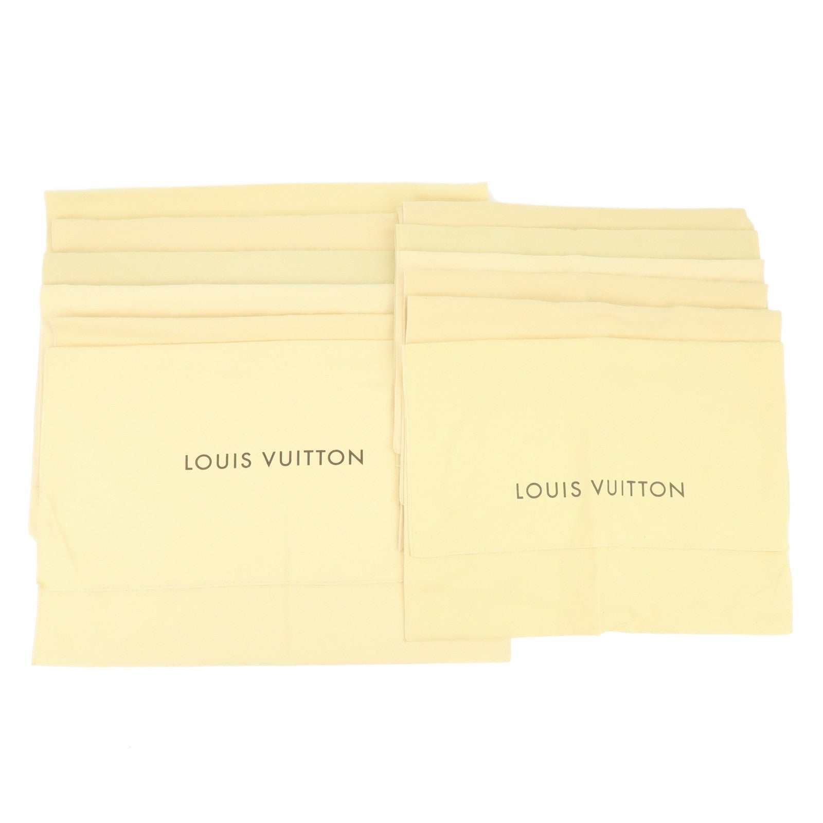 Louis Vuitton Set of 12 Dust Bag Storage Bag Flap Style Beige