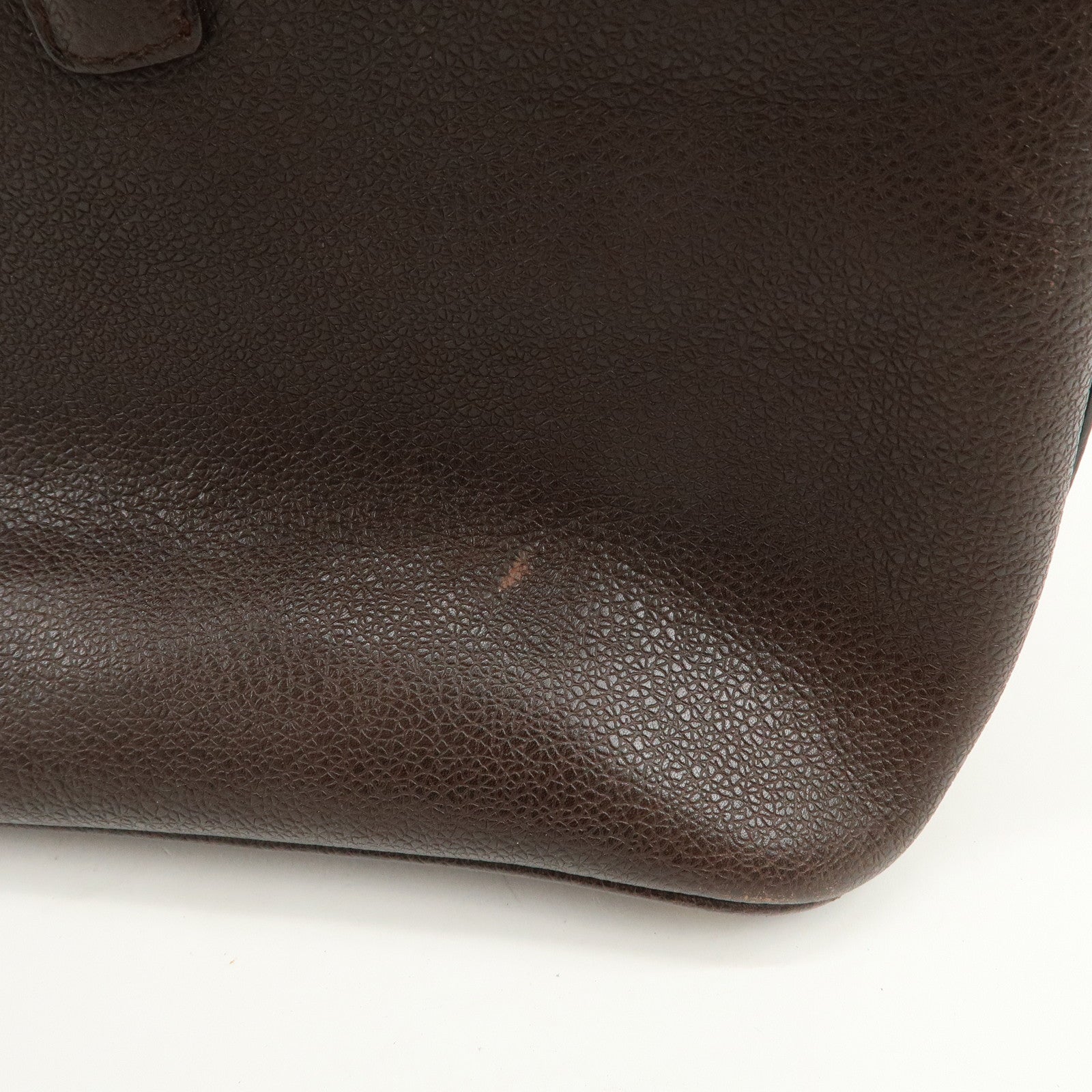 BVLGARI B-zero1 Leather Shoulder Bag Hand Bag Dark Brown