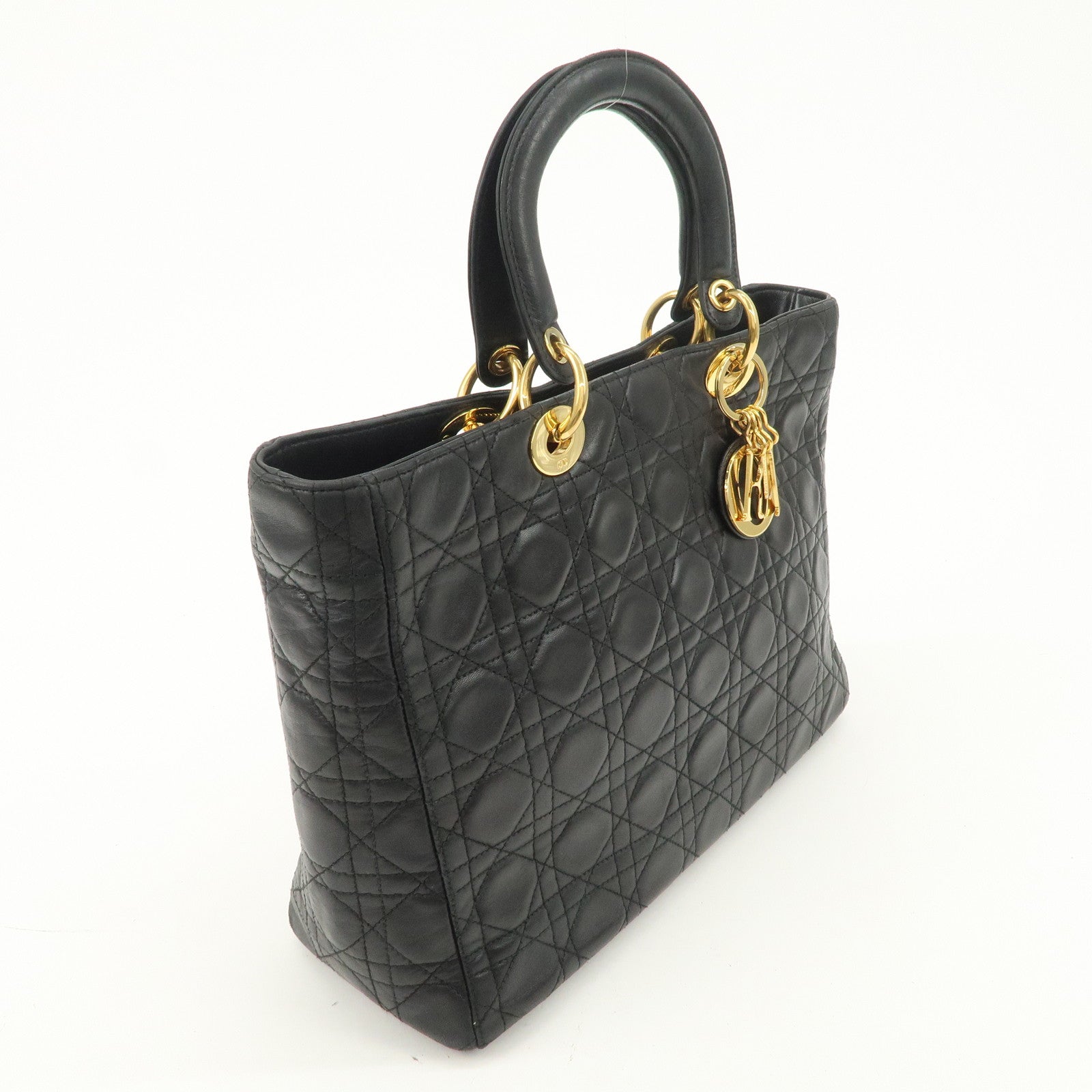 Christian Dior Canage Lady Dior Leather Large Hand Bag Tote Bag