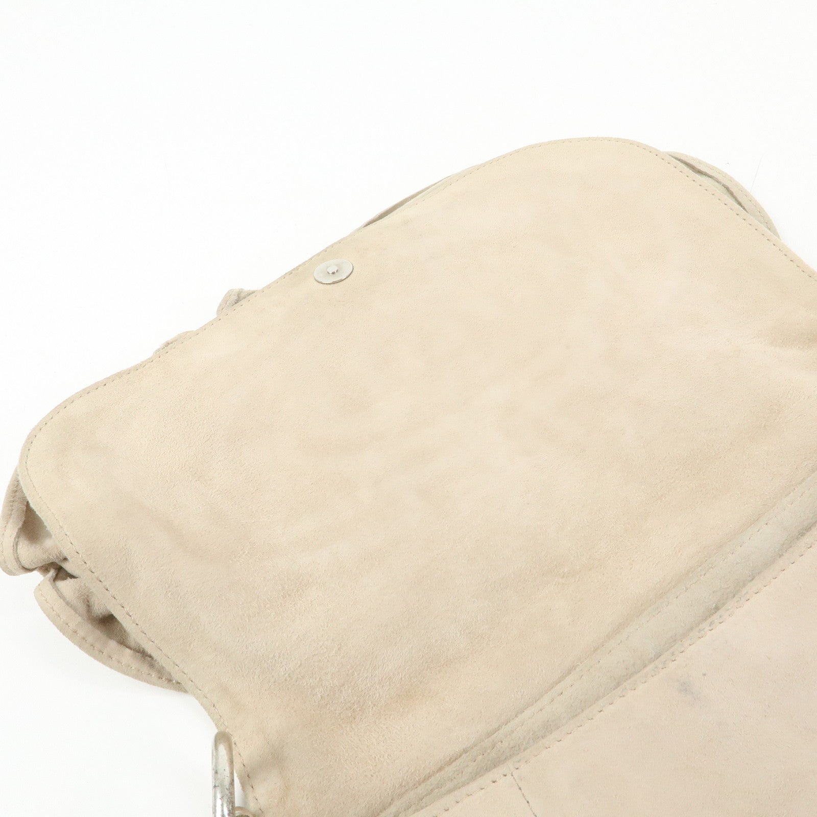 SAINT LAURENT PARIS Nadja Rive Gauche Suede Hand Bag Beige 112930