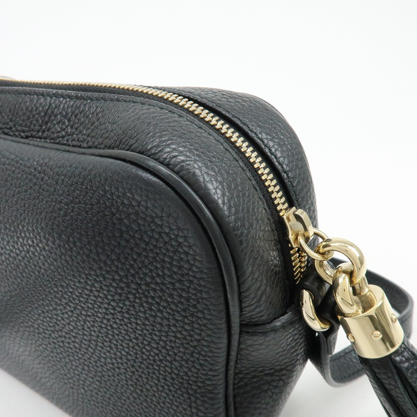 GUCCI SOHO Leather Shoulder Crossbody Bag Black 308364