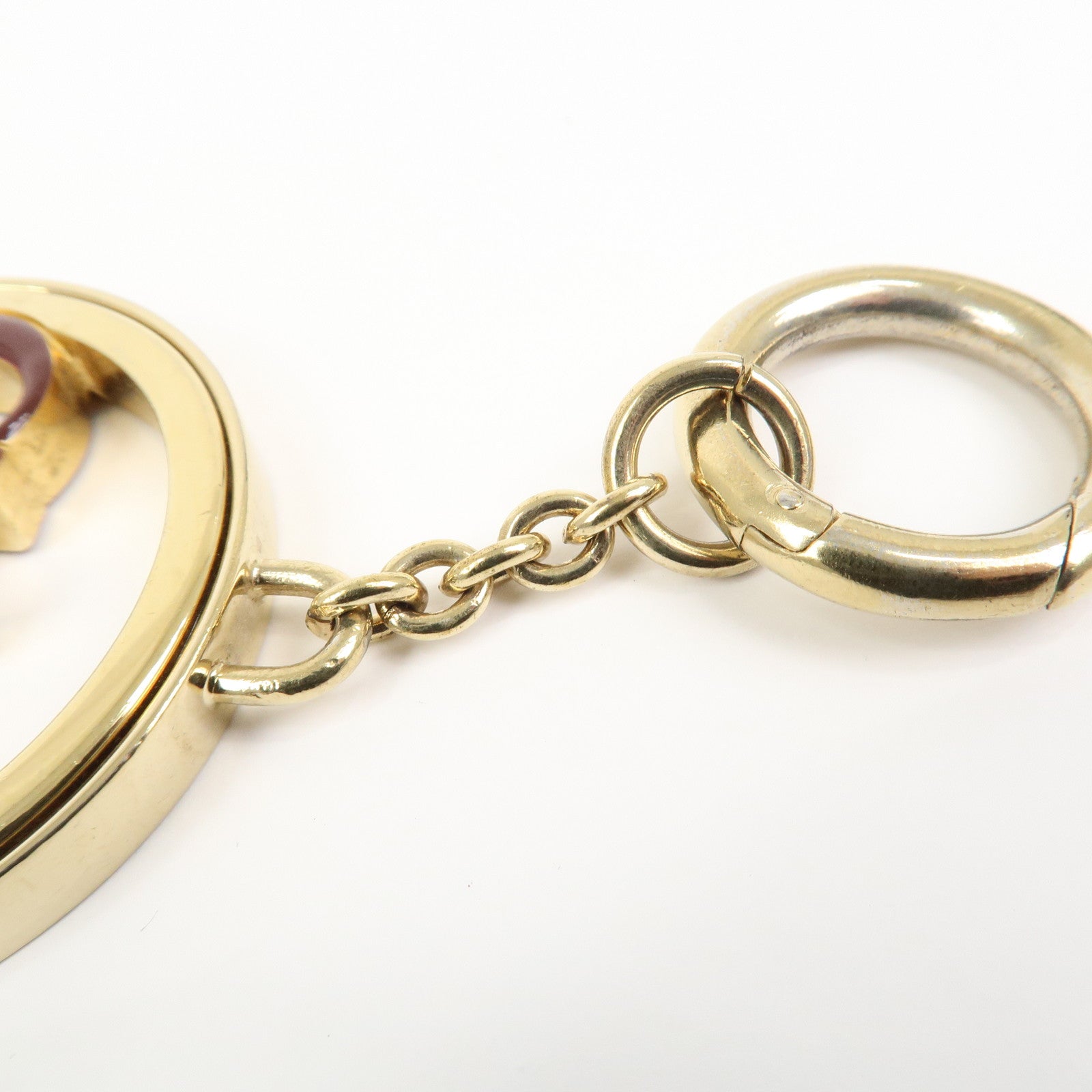 Chloe Metal Bag Charm Key Charm Key Chain Gold Brown