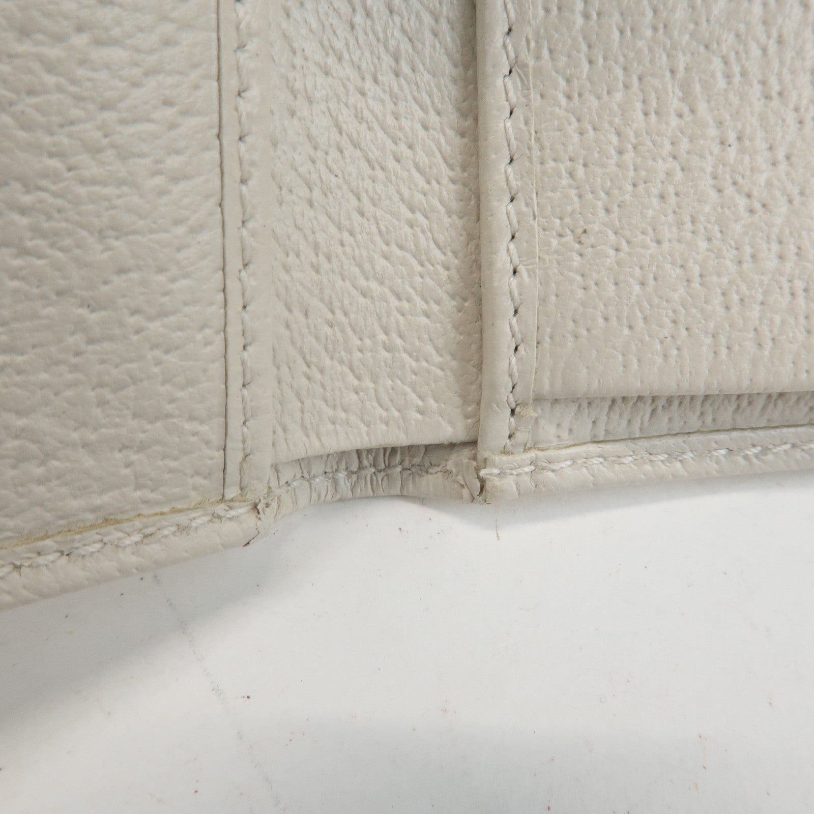 GUCCI Sherry GG Canvas Leather Bi-fold Wallet Beige Ivory 181669 Used