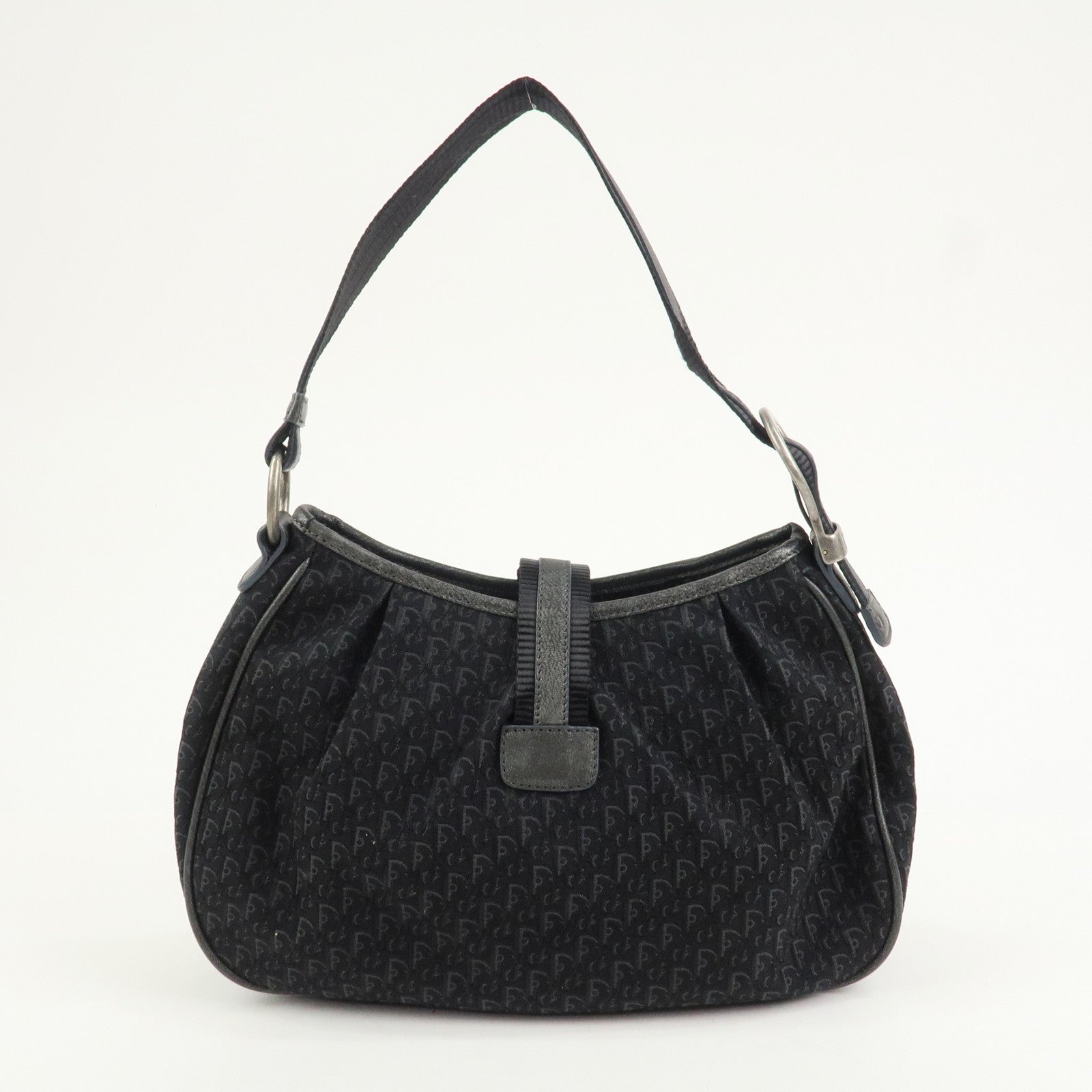 Christian Dior Trotter Canvas Leather Shoulder Bag Hand Bag Black