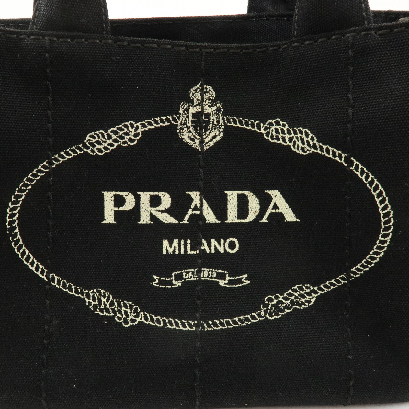 PRADA Canapa Mini Canvas 2Way Bag Hand Bag Black 1BG439